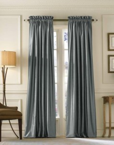 blue silk long curtains Interior Design Blogs