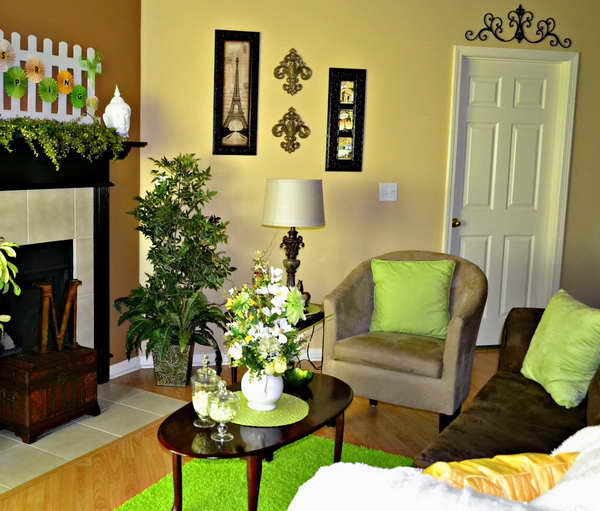 green home decor Shade Of Green Home Decor With Ornamental Plants Interior Design Blogs