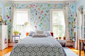 bedrooms with wallpaper floral design wall design Interior Design Blogs