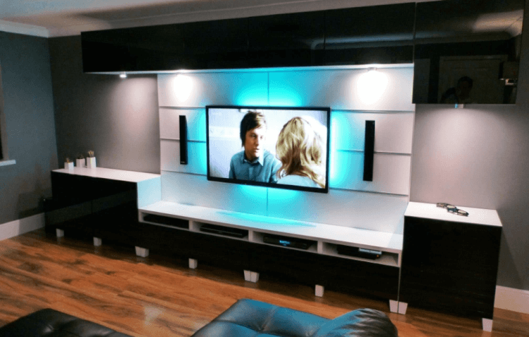 15 TV wall-mount decoration ideas floating shelf Glass tv wall mount ideas floating shelf